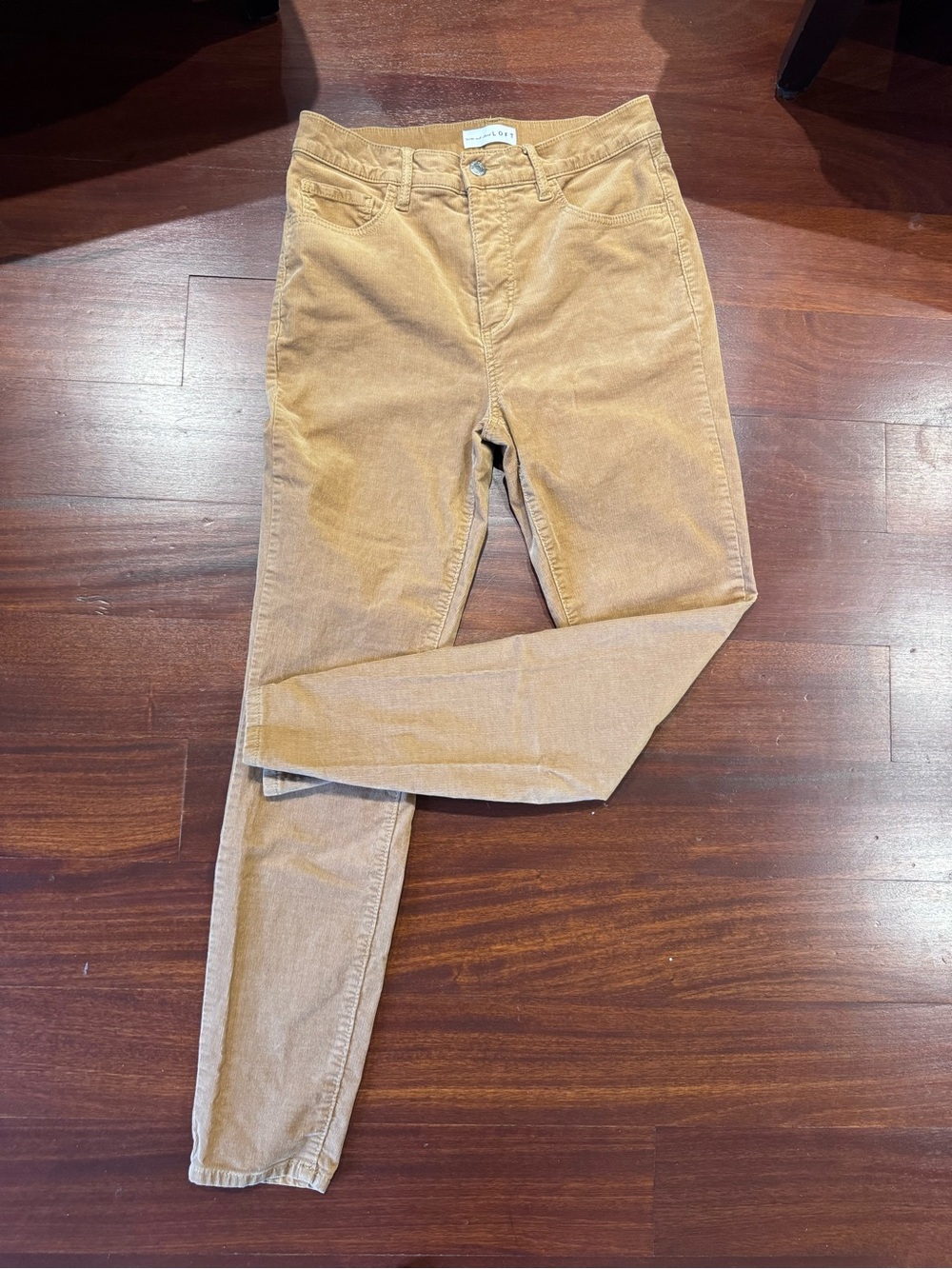 LOFT Skinny Corduroy Pants in Camel
